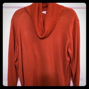 Burnt orange cowl neck sweater, like new